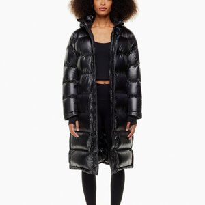 Aritzia Super Puff Long - Glossy Black - taffeta goose-down puffer jacket